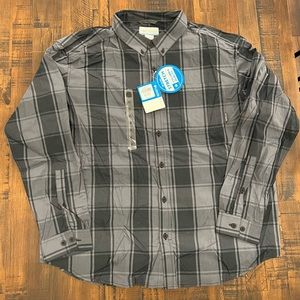 New NWT Mens Columbia Black Long Sleeve Stretch Shirt XXL